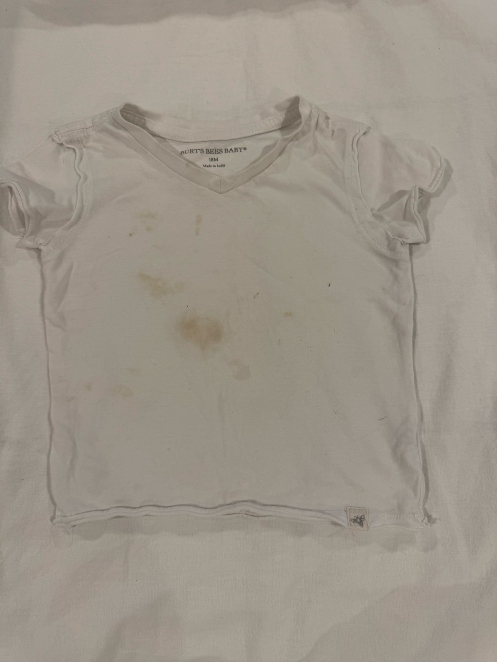 Burt's Bees Baby White V-Neck Short Sleeve Tee